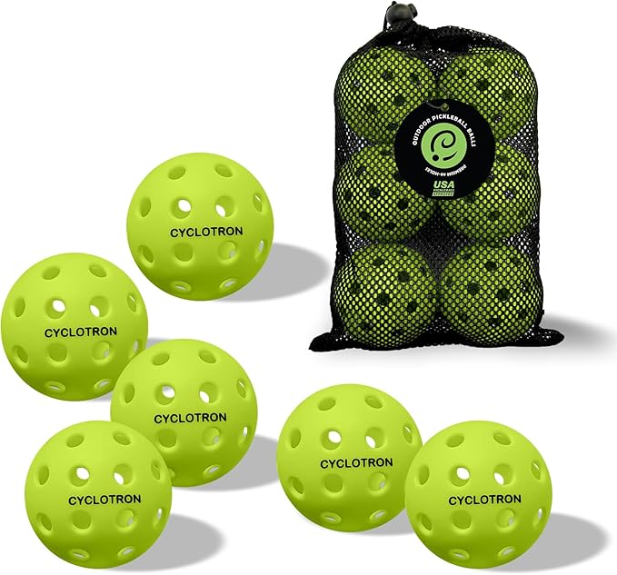 6-Pack Premium Pickleball Balls - USAP Approved, with Bag
