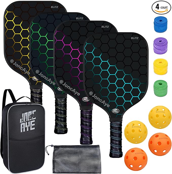 Pickleball Paddles Set of 4 or 2 by JoncAye